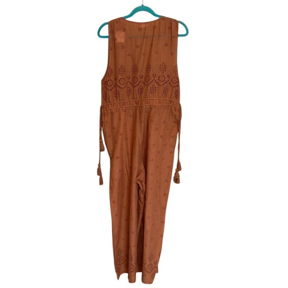 Intimately Free People Sun's Out Eyelet Semi Sheer Boho Jumpsuit Size S - Picture 6 of 11